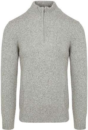 Profuomo Half Zip Pullover Lammull Melerad Grå