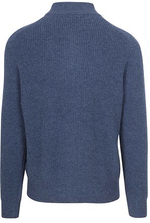 Steppin' Out Half Zip Trui Lamswol Mid Blauw