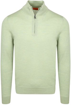 Suitable Merino Half Zip Sweater Light Green