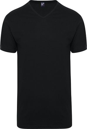 Alan Red Vermont Ekstra Lang V-hals T-skjorte Svart 2-pakning
