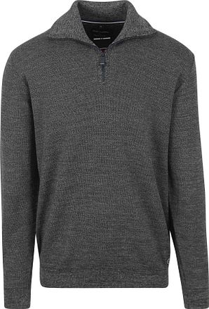 CASAMODA Half Zip Pullover Dunkelgrün
