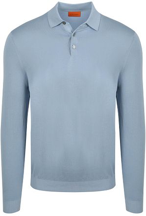 Suitable Compact Cotton Poloshirt Stahlblau