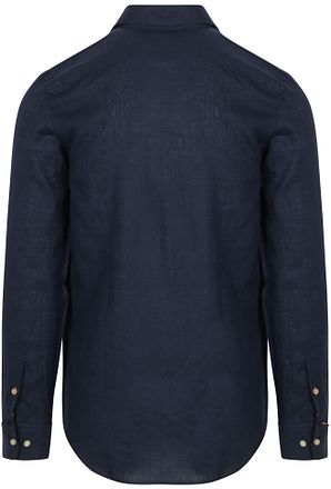 Suitable Overhemd Linnen Navy