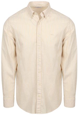 McGregor Chemise Coton-Lin Rayée Écru
