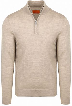 Suitable Pull Mérinos Demi-Zip Sable