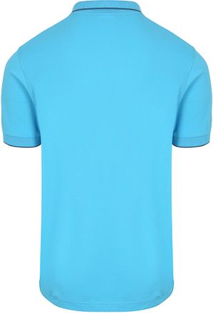 Sun68 Polo Shirt Small Stripe Collar Light Blue