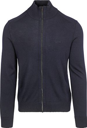 BOSS Avac Cardigan Wool Blend Navy