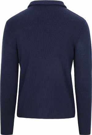 KnowledgeCotton Apparel Half Zip Pullover Merino Navy