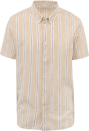 KnowledgeCotton Apparel Skjorte Stripet Beige