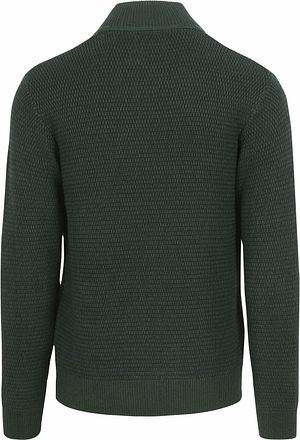 No Excess Half Zip Pullover Structure Melange Dark Green