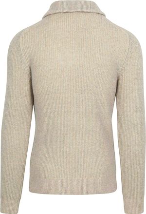 No Excess Half Zip Pullover Two Coloured Melange Greige