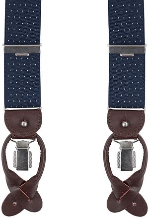 Profuomo Suspenders Navy-White