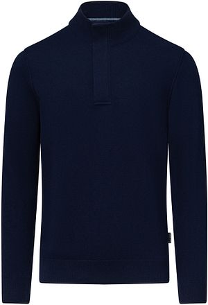 State Of Art Half Zip Tröja Wool Blend Navy