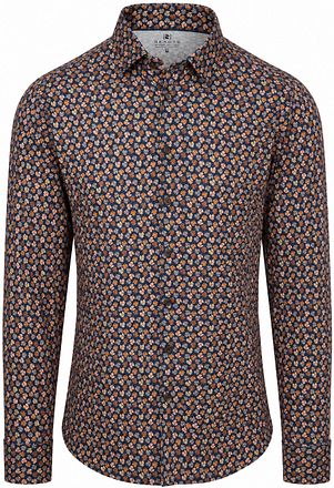 Desoto Shirt Print Floral Brown Navy