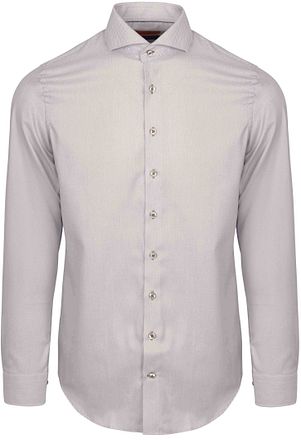 Suitable Skjorte Jacquard Luksus Beige