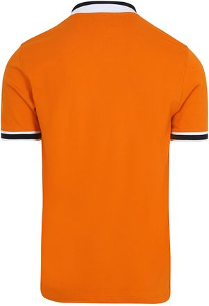 Sun68 Polo Shirt Multistripes Collar Orange