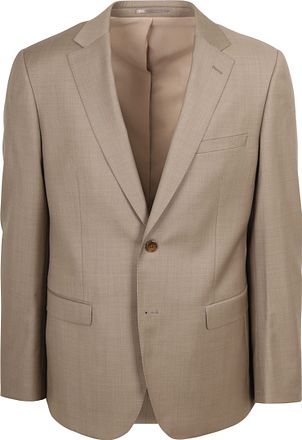 Suitable Kostuum Sharkskin Wol Sand