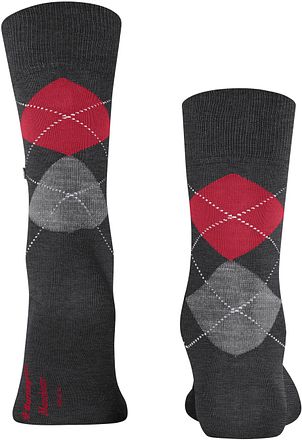 Burlington Manchester Socks Checkered Grey 3096
