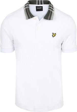 Lyle & Scott Polo med Tartan Krave Hvid