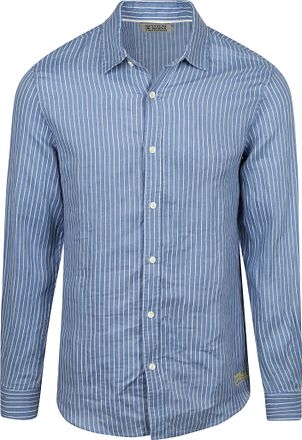 Scotch & Soda Chemise en Lin Rayée Bleue