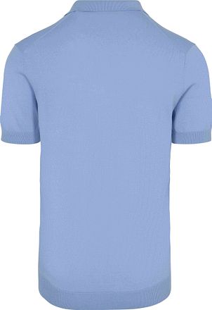 Suitable Knitted Half Zip Polo Shirt Dan Light Blue