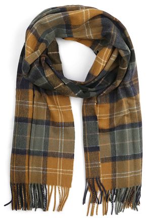 Barbour Schal Patchwork Tartan Gelb Lambswolle