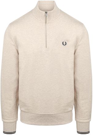 Fred Perry Halvglidelås Genser Melange Beige