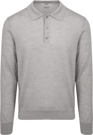 King Essentials The Robert Long Sleeve Poloshirt Merino Grijs