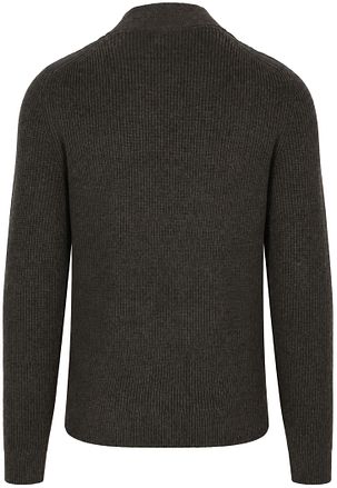 Suitable Half Zip Trui Patch Olive