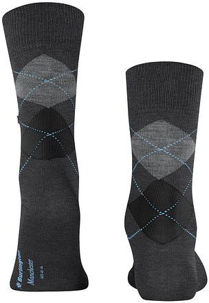 Burlington Manchester Strumpor Rutiga Antracit 3095