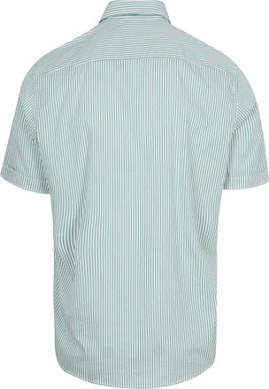 CASAMODA Short Sleeves Casual Shirt Stripes Green