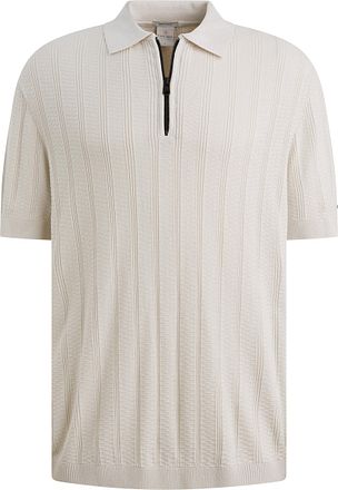 Cast Iron Half-Zip Polo Shirt Structure Ecru
