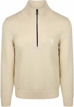 BOSS Kanobix Genser Half Zip Ecru