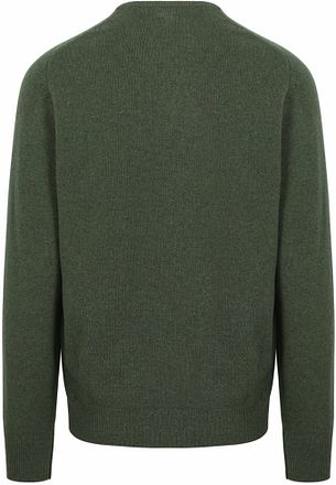 William Lockie Pullover Lambswool V-neck Rosemary Green