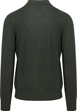 Polo King Essentials The Robert Manches Longues Mérinos Vert Foncé