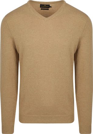 Steppin' Out Pullover V-Neck Merino Wool Beige