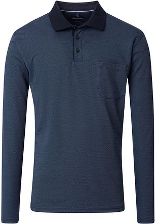 CASAMODA Langærmet Polo Struktur Navy