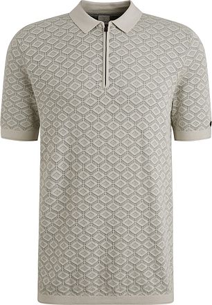 Cast Iron Polo Halv Glidelås Struktur Ecru
