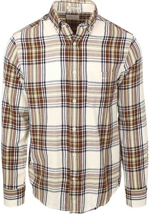Gant Skjorte Flannel Ternet Ecru