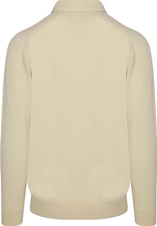 Profuomo Long Sleeve Polo Luxury Basic Off-White