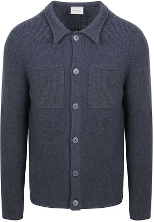 Suitable Cardigan Boiled Wool Blue