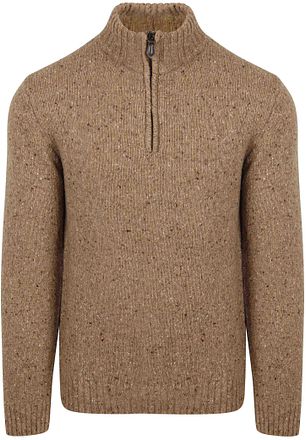 Suitable Half Zip Tröja Donegal Tweed Eco Wool Beige