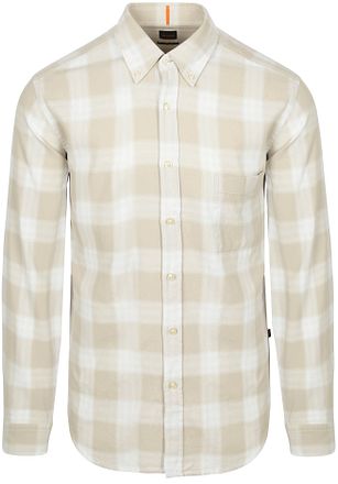 BOSS Rickert Skjorte Rutete Beige