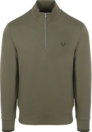 Fred Perry Half Zip Trui Olijfgroen