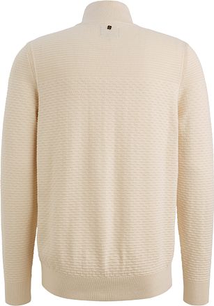 PME Legend Half Zip Structure Mouliné Tröja Ecru