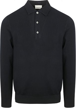 Profuomo Langermet Poloskjorte Luxury Basic Marineblå
