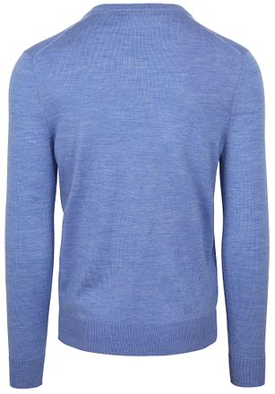 Suitable Merino Tröja med V-ringning Ljusblå
