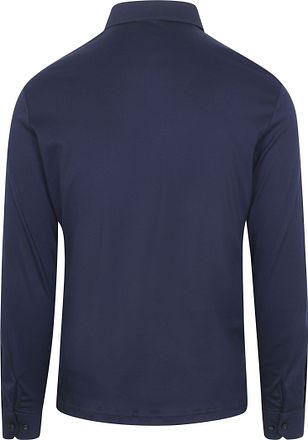 Desoto Langermet Poloskjorte Essential Navy