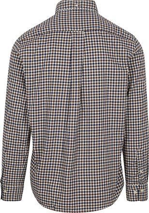 Camisa casual de sarga a cuadros marrón GANT