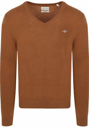 Gant Pullover V-Ausschnitt Wool Blend Camel